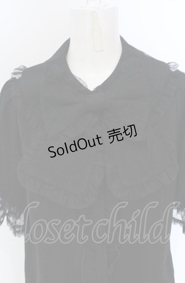 画像2: axes femme kawaii / ロマンティックフリルブラウス M クロ O-25-05-31-1074-AX-BL-OW-OS (2)
