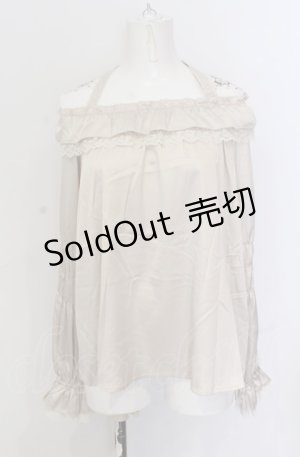 画像: axes femme / ギャザーデザインサテンブラウス F キナリ O-25-05-31-1076-AX-BL-OW-OS
