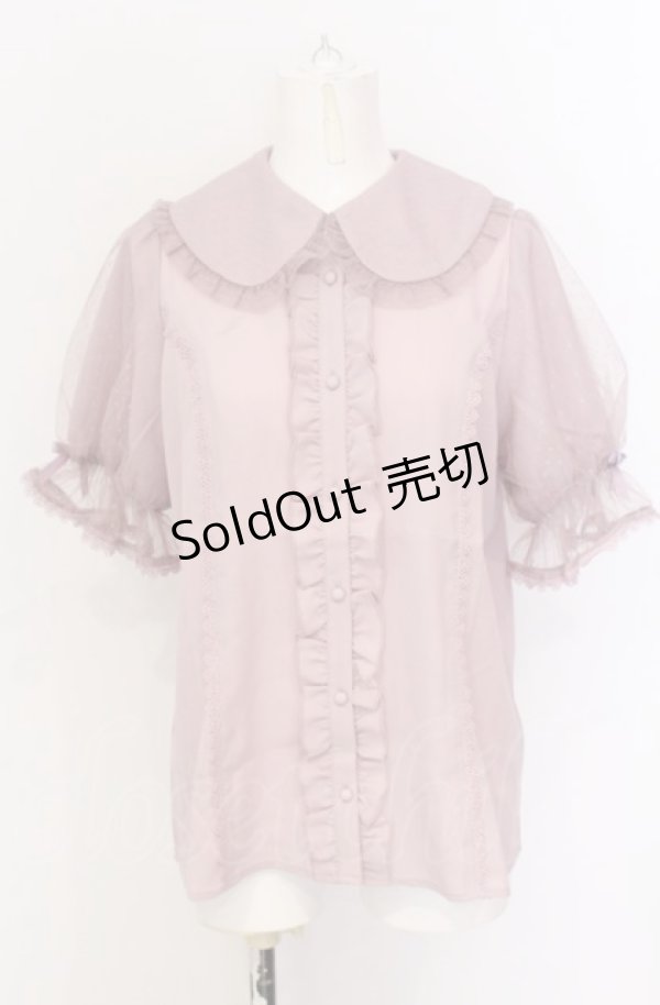 画像1: axes femme kawaii / ロマンティックフリルブラウス M ピンク O-25-05-31-1078-AX-BL-OW-OS (1)