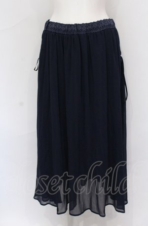 画像: axes femme / サイドデザインロングスカート M ネイビー O-25-05-31-1086-AX-SK-OW-OS
