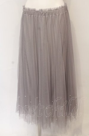 画像: axes femme POETIQUE / パールデザインチュールスカート M グレー O-25-05-31-1088-AX-SK-OW-OS