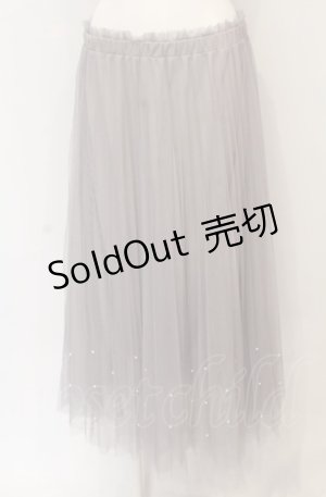 画像: axes femme POETIQUE / パールデザインチュールスカート M グレー O-25-05-31-1088-AX-SK-OW-OS