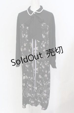 画像: axes femme / ビスチェ切替Aライン花柄ワンピース M クロ O-25-05-31-1099-AX-OP-OW-OS