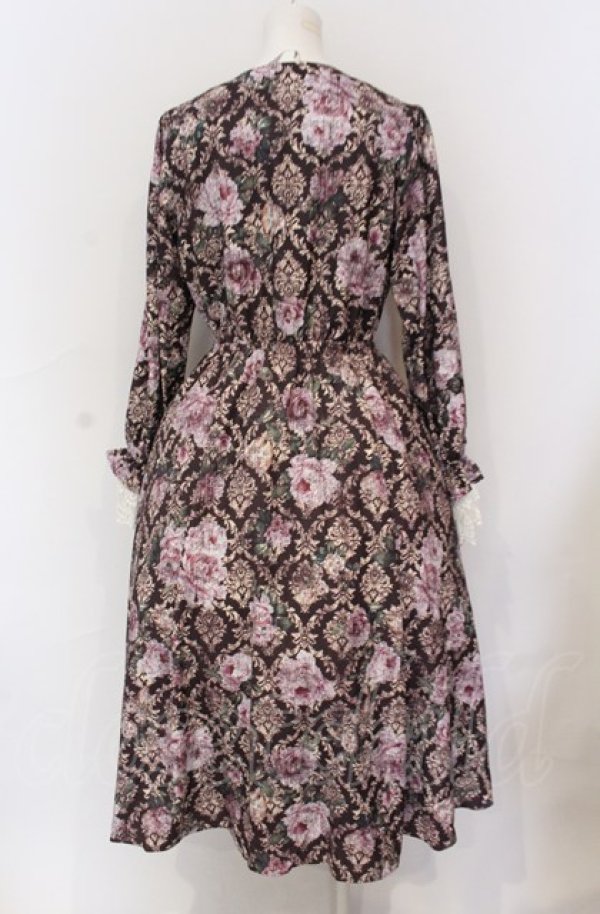 画像2: axes femme NOSTALGIE / クラシックローズワンピース M ワイン O-25-05-31-1105-AX-OP-OW-OS (2)