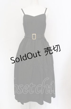 画像: axes femme / ドロストデザインキャミワンピース F クロ O-25-05-31-1112-AX-OP-OW-OS