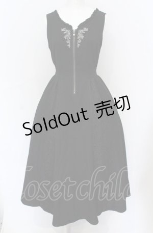 画像: axes femme / レース切替刺繍ジャンスカ M クロ O-25-05-31-1116-AX-OP-OW-OS