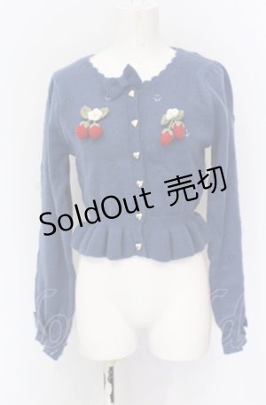 画像: axes femme kawaii / 苺の編みぐるみニットカーデ M ブルー O-25-05-31-1121-AX-TO-OW-OS