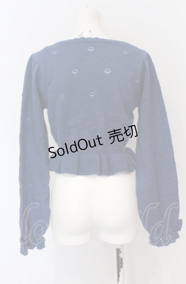 画像2: axes femme kawaii / 苺の編みぐるみニットカーデ M ブルー O-25-05-31-1121-AX-TO-OW-OS (2)