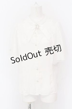 画像: axes femme kawaii / ビジューリボンブローチ付ブラウス M シロ O-25-05-31-1124-AX-BL-OW-OS