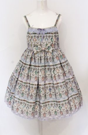 画像: Angelic Pretty / Dreamy Jewelハイウエストジャンパースカート  ラベンダー O-25-05-31-1013-AP-OP-IG-OS
