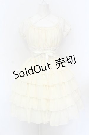 画像: Pina sweetcollection / シフォンフリルワンピース  生成り O-25-05-31-1014-LO-OP-IG-OS