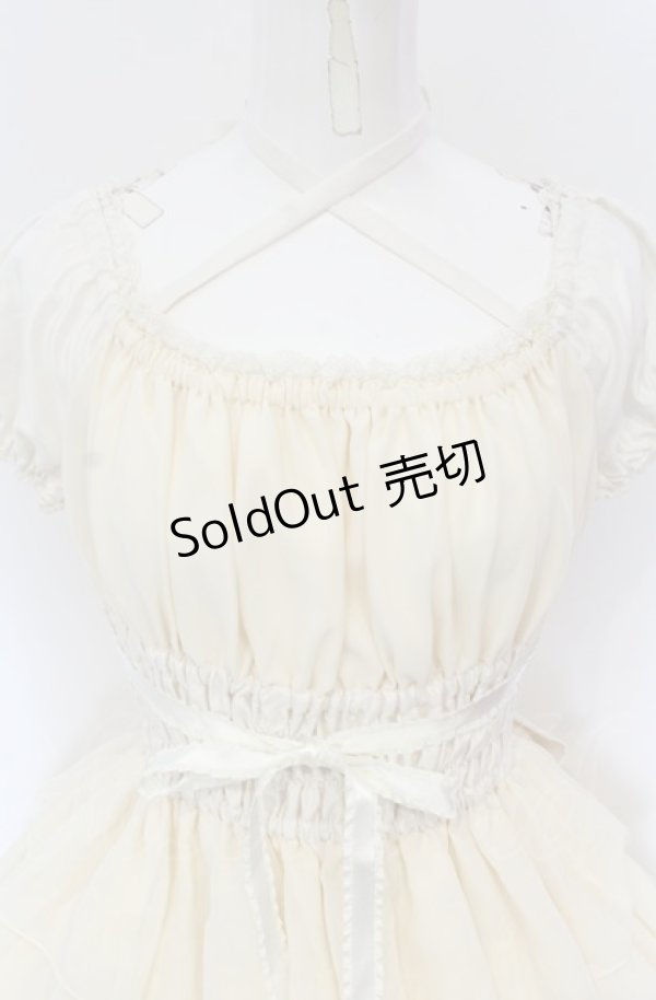 画像2: Pina sweetcollection / シフォンフリルワンピース  生成り O-25-05-31-1014-LO-OP-IG-OS (2)