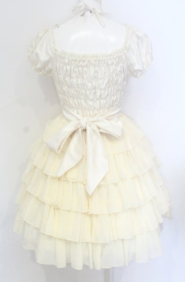 画像3: Pina sweetcollection / シフォンフリルワンピース  生成り O-25-05-31-1014-LO-OP-IG-OS (3)