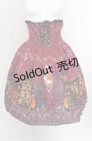 画像: ALICE and the PIRATES / ゴーストタウンのメリィメイキング柄 スカート  ワイン O-25-05-31-1016-PA-SK-IG-OS