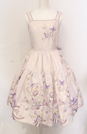 画像: Innocent World / Japanese Butterflyティアードジャンパースカート M ラベンダー O-25-05-31-1019-IW-OP-OW-OS