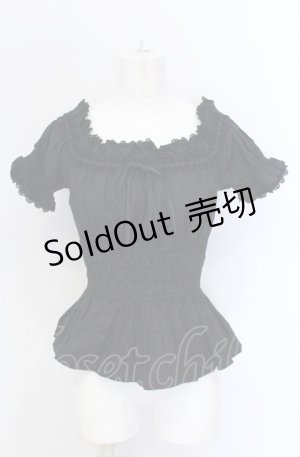 画像: Millefleurs / はしごレースシャーリングブラウス  ブラック O-25-05-31-1026-EL-BL-IG-OS