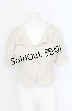 画像: an another angelus / ハンカチ刺繍開衿ジャケット F ベージュ O-25-05-31-1029-CA-JA-OW-OS