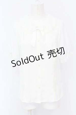 画像: axes femme kawaii / ギャザー丸襟半袖ブラウス M シロ O-25-05-31-1032-AX-BL-OW-OS