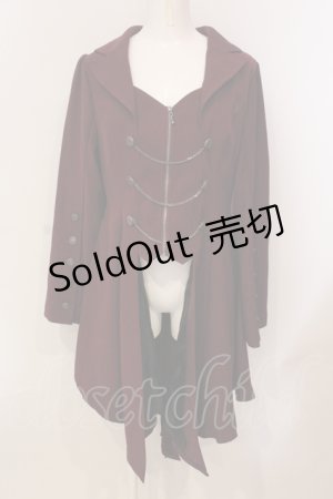画像: axes femme POETIQUE / 燕尾デザインロングジャケット M ワイン O-25-05-31-066-AX-JA-OW-OS