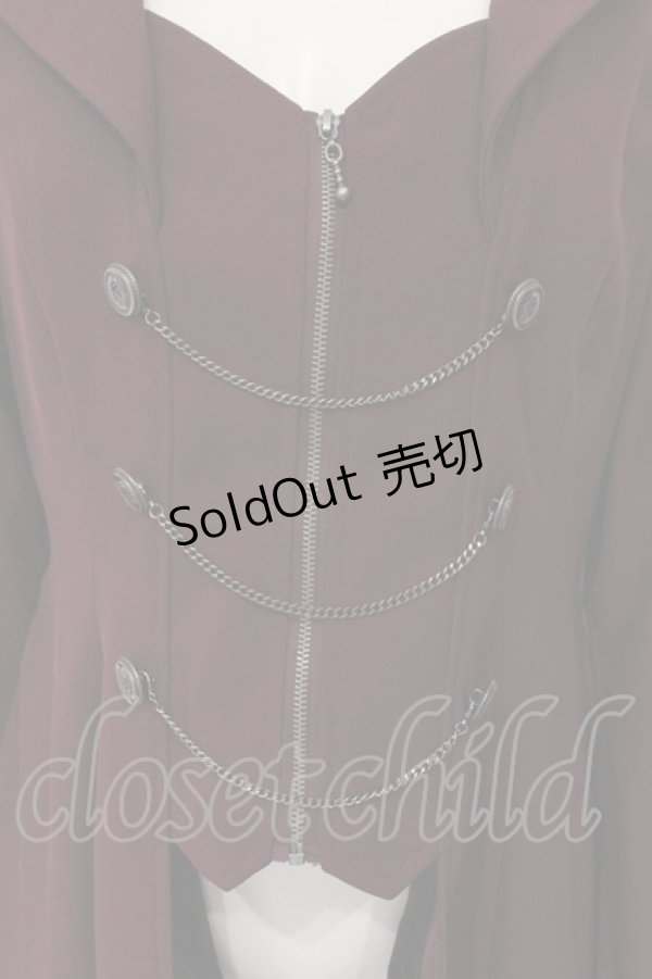 画像2: axes femme POETIQUE / 燕尾デザインロングジャケット M ワイン O-25-05-31-066-AX-JA-OW-OS (2)