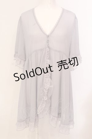 画像: axes femme / チュールフリル楊柳ガウン F グレー O-25-05-31-068-AX-TO-OW-OS