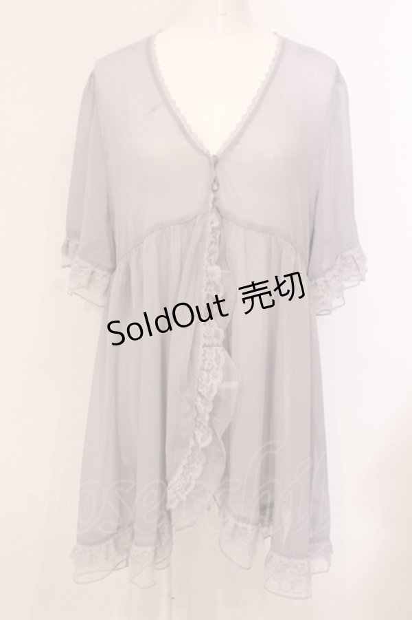 画像1: axes femme / チュールフリル楊柳ガウン F グレー O-25-05-31-068-AX-TO-OW-OS (1)