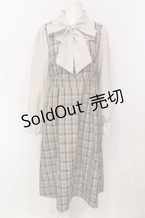 画像: DearMyLoveRose / ボウタイレイヤードワンピース M ロング ブラウン×ベージュ O-25-05-31-084-EL-OP-IG-OS