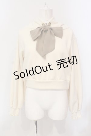 画像: F i.n.t / シフォンリボンスウェットパーカー  クリーム O-25-05-31-087-CA-TO-IG-OS
