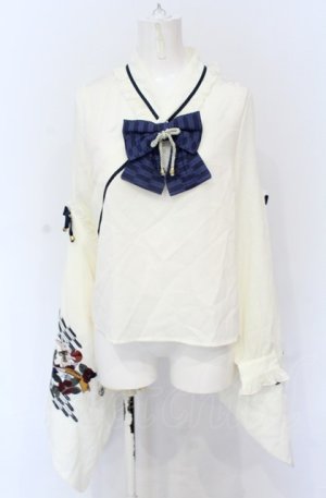 画像: Amavel / お月見うさぎの和風ブラウス F アイボリー O-25-05-31-2011-CA-BL-OW-OS