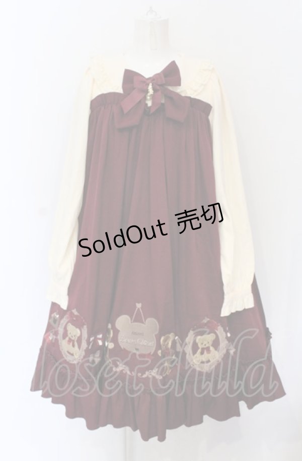 画像1: Amavel / Bears ClosetスイートAラインワンピース F ワイン O-25-05-31-2016-CA-OP-OW-OS (1)