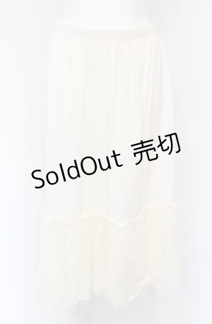画像: axes femme / 繊細レースミディ丈ペチスカート M アイボリー O-25-05-31-2019-AX-SK-YM-OS