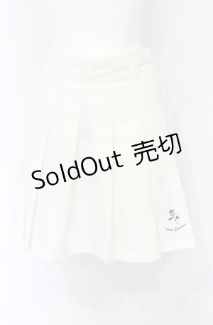 画像: axes femme /  刺繍入プリーツキュロット F アイボリー O-25-05-31-2020-AX-PA-YM-OS