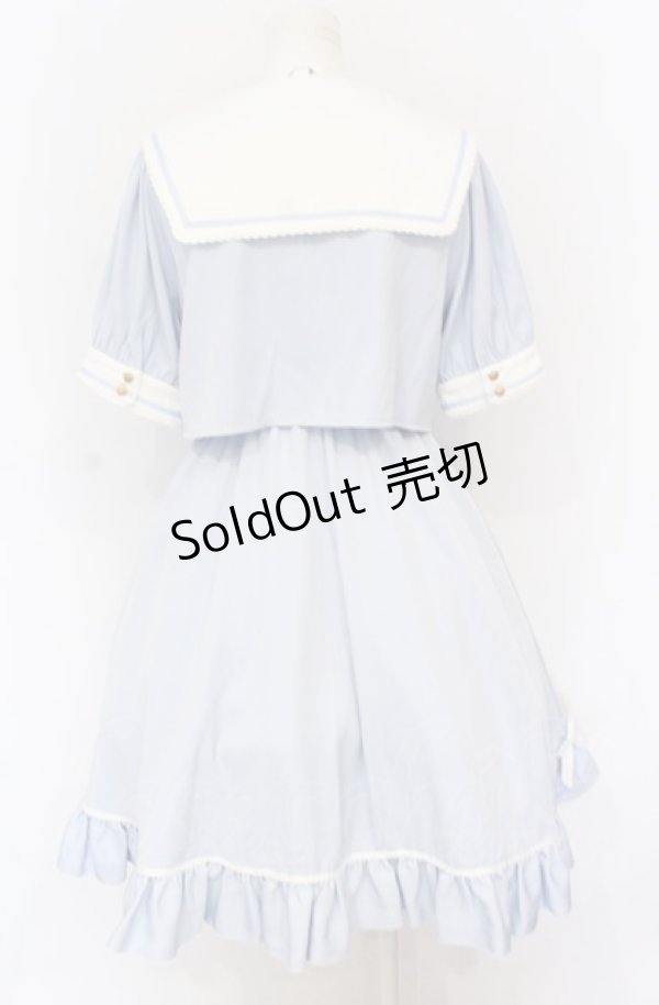 画像3: Amavel / Twinkle Plaid セットアップ風セーラーワンピース F サックス O-25-05-31-2024-CA-OP-OW-OS (3)