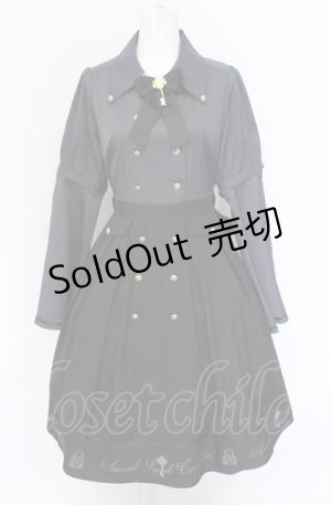 画像: Amavel / Secret Antique Key　ワンピース  グレー×クロ O-25-05-31-2029-CA-OP-OW-OS