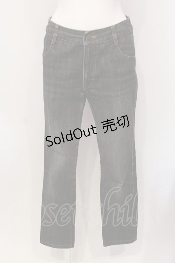 画像1: 【SALE】PINK HOUSE / レザー使いデニムパンツ S クロ O-25-05-31-013-LO-PA-OW-ZT097 (1)