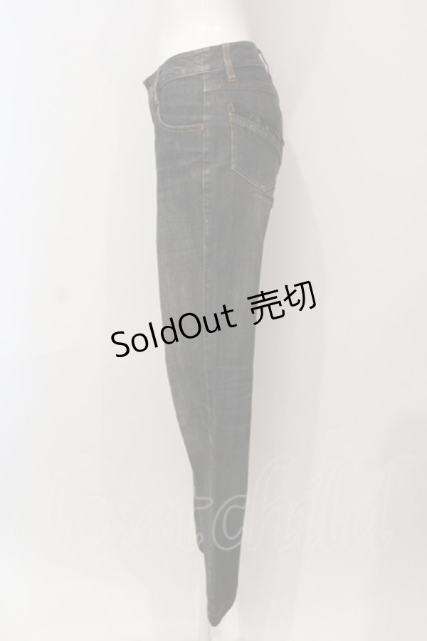 画像2: 【SALE】PINK HOUSE / レザー使いデニムパンツ S クロ O-25-05-31-013-LO-PA-OW-ZT097 (2)