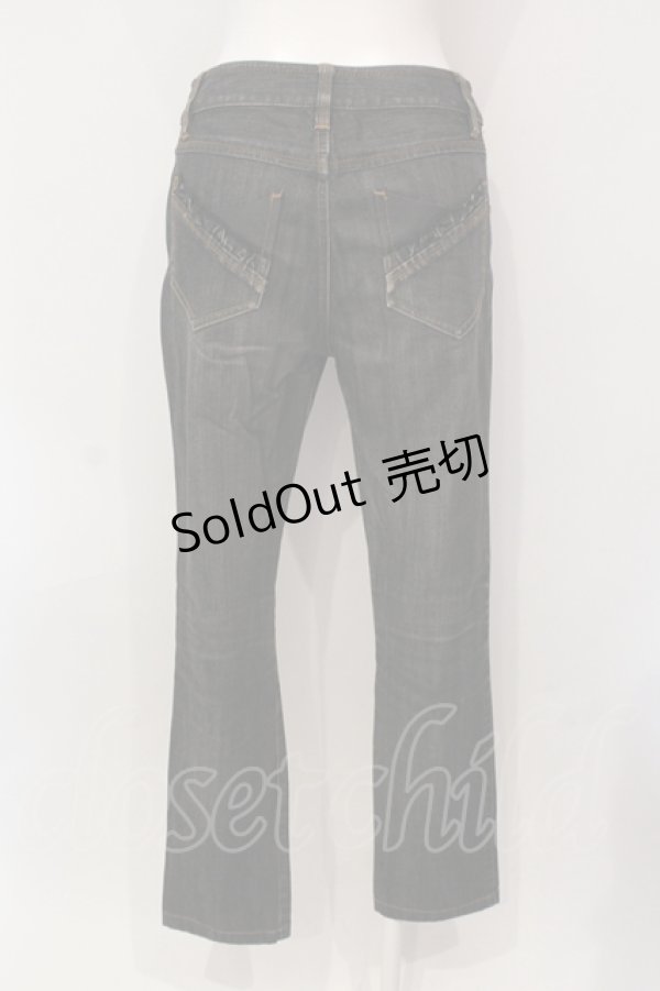 画像3: 【SALE】PINK HOUSE / レザー使いデニムパンツ S クロ O-25-05-31-013-LO-PA-OW-ZT097 (3)