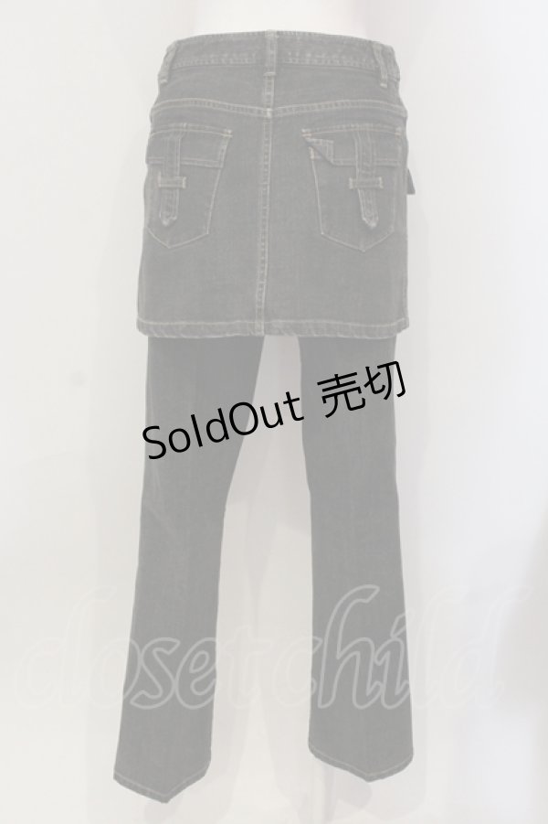 画像3: 【SALE】PINK HOUSE / ミニスカート付きデニムパンツ M クロ O-25-05-31-018-LO-SK-OW-ZT095 (3)