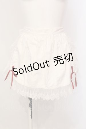 画像: Moi-meme-Moitie / チュールレースサロンエプロン  ホワイト×レッドリボン O-25-05-31-020-MO-ZA-OW-OS