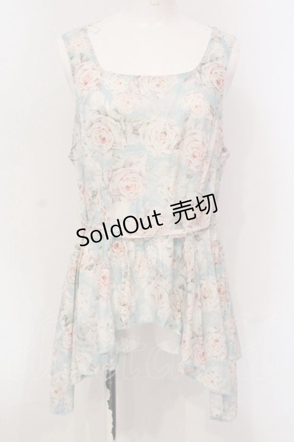 画像1: PINK HOUSE / シャビーローズ アシンメトリーチュニック  サックス O-25-05-31-021-LO-TO-IG-OS (1)