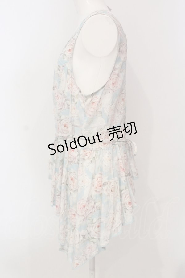 画像2: PINK HOUSE / シャビーローズ アシンメトリーチュニック  サックス O-25-05-31-021-LO-TO-IG-OS (2)