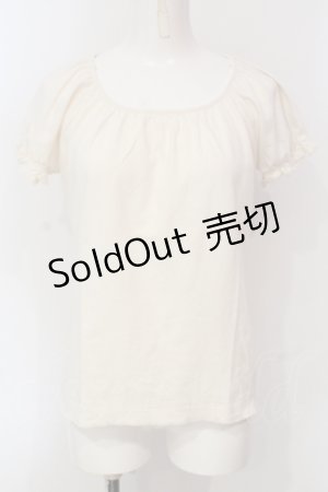 画像: PINK HOUSE / パフスリーブTシャツ  アイボリー O-25-05-31-025-LO-TO-IG-OS