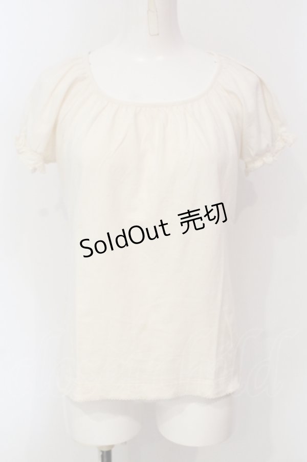 画像1: PINK HOUSE / パフスリーブTシャツ  アイボリー O-25-05-31-025-LO-TO-IG-OS (1)