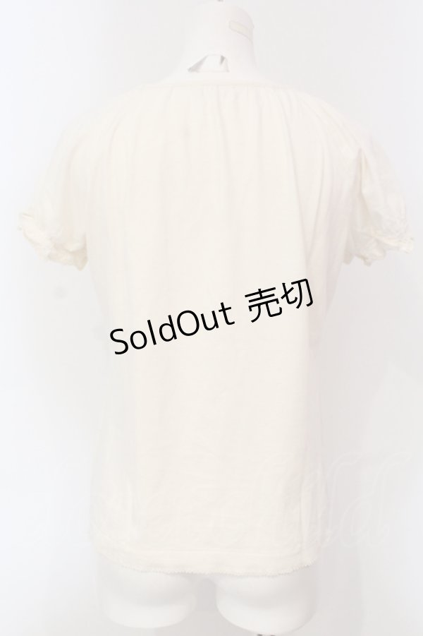 画像2: PINK HOUSE / パフスリーブTシャツ  アイボリー O-25-05-31-025-LO-TO-IG-OS (2)