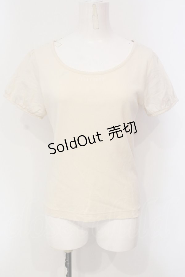 画像1: PINK HOUSE / ローンスリーブTシャツ  アイボリー O-25-05-31-026-LO-TO-IG-OS (1)