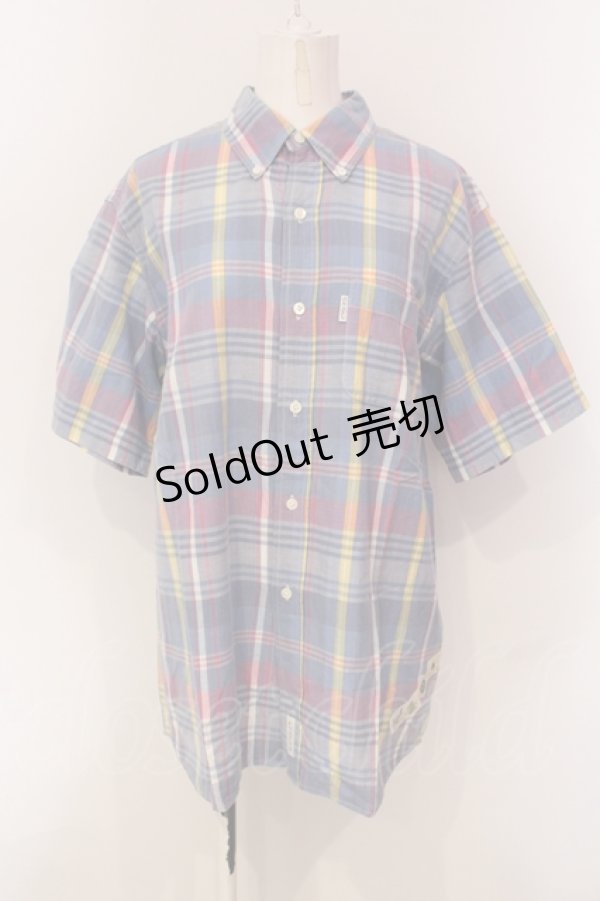 画像1: Karl Helmut / マドラスチェック半袖シャツ M ブルー系 O-25-05-31-029-EL-BL-OW-OS (1)