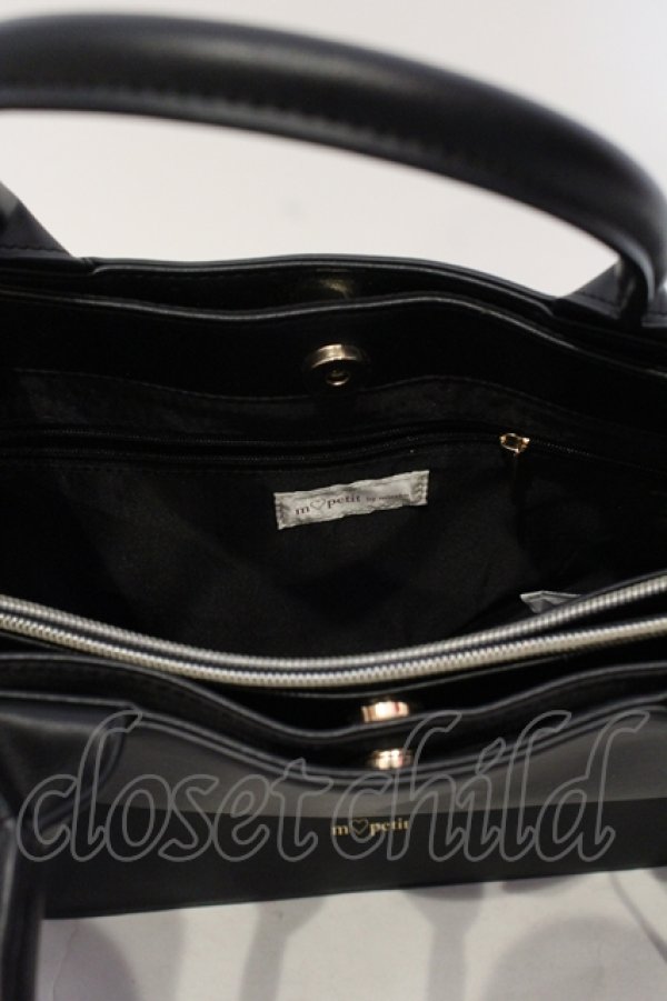 画像3: m petit by misako / AMレースアップ 2WAY トートバッグ  クロ O-25-06-03-036-LO-BG-IG-OS (3)