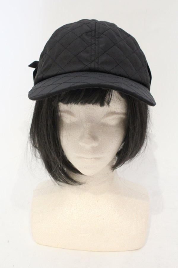 画像2: melume / makiコラボリボン付きキルトキャップ 57.5ｃｍ クロ O-25-06-03-047-LO-AC-OW-OS (2)