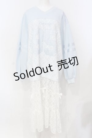 画像: Candy Stripper / UNIFORM LAYERED DRESS  サックス×ホワイト O-25-06-03-007-PU-OP-OW-OS
