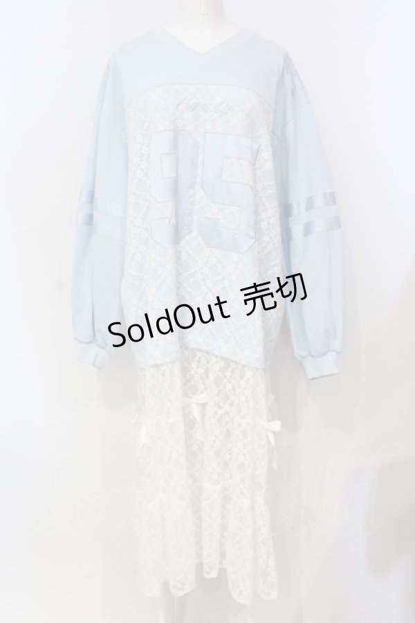 画像1: Candy Stripper / UNIFORM LAYERED DRESS  サックス×ホワイト O-25-06-03-007-PU-OP-OW-OS (1)